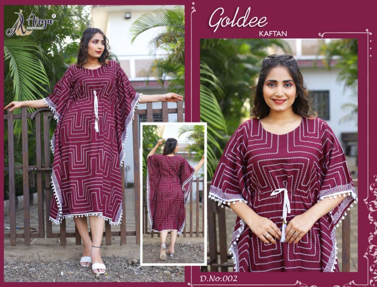Goldee Kaftan By Arya Designs 001 To 006 Series Designer Stylish Fancy Colorful Beautiful Party Wear & Ethnic Wear Collection Rayon Kaftan At Wholesale Price