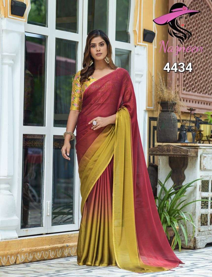 Athira By Nazneen 4434 To 4437 Series Indian Traditional Wear Collection Beautiful Stylish Fancy Colorful Party Wear & Occasional Wear Chiffon Sarees At Wholesale Price