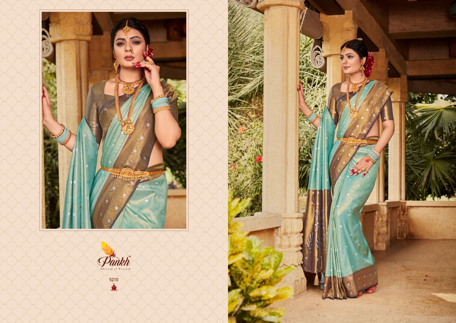 Virasat Vol-1 By Pankh Creation 5201 To 5211 Series Indian Traditional Wear Collection Beautiful Stylish Fancy Colorful Party Wear & Occasional Wear Kanjivaram Silk Sarees At Wholesale Price