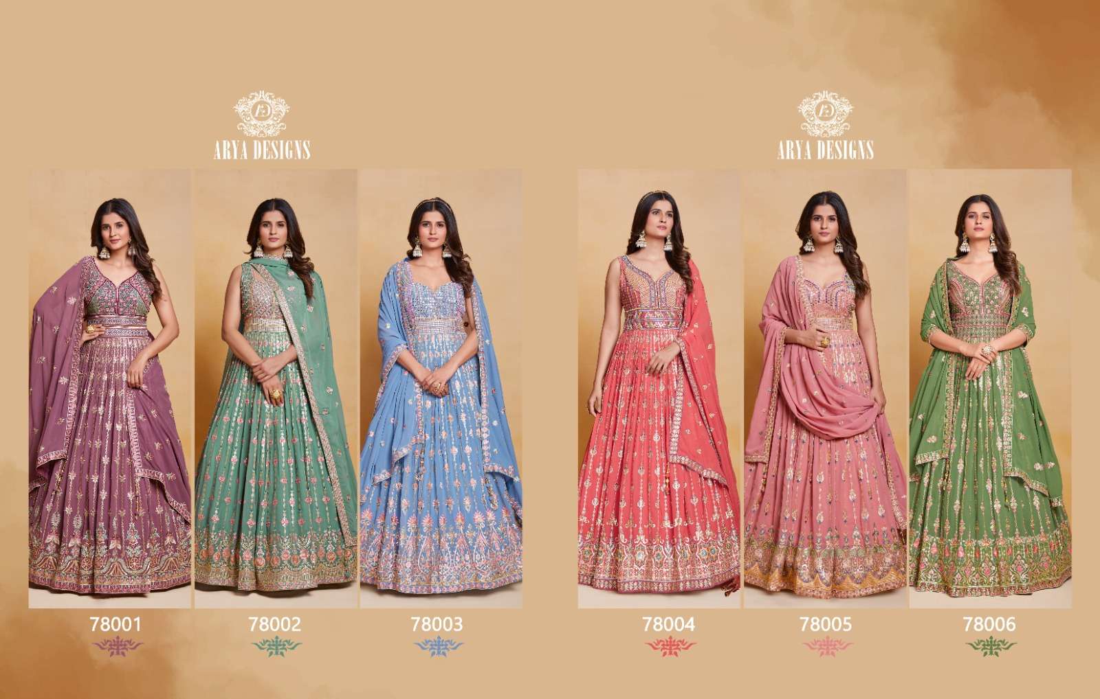 Zoya Vol-4 By Arya Designs 78001 To 78006 Series Bridal Wear Collection Beautiful Stylish Colorful Fancy Party Wear & Occasional Wear Georgette Lehengas At Wholesale Price