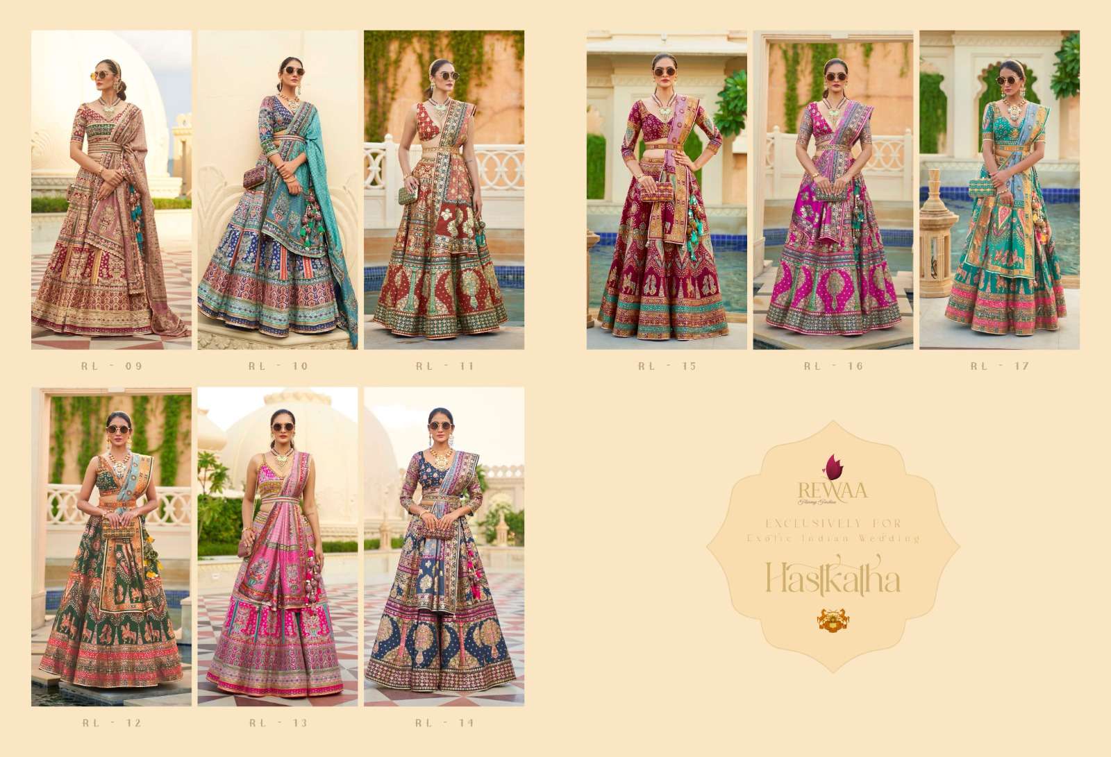 Hastkatha By Rewaa 09 To 17 Series Bridal Wear Collection Beautiful Stylish Colorful Fancy Party Wear & Occasional Wear Silk Lehengas At Wholesale Price