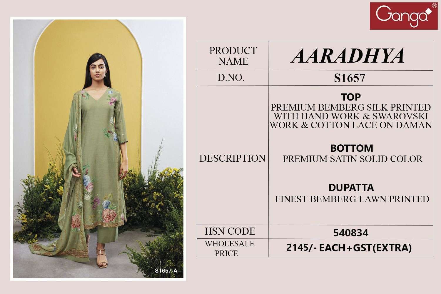 Aaradhya-1657 By Ganga Fashion 1657-A To 1657-C Series Beautiful Suits Colorful Stylish Fancy Casual Wear & Ethnic Wear Bemberg Silk Digital Print Dresses At Wholesale Price