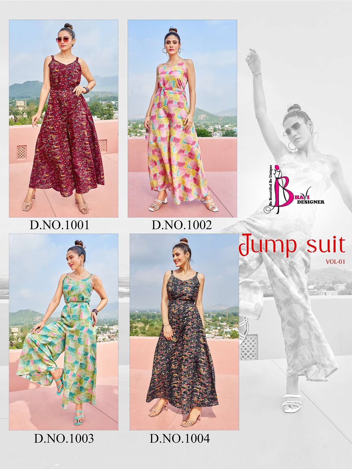 Jump Suit Vol-1 By Bhavi Designer 1001 To 1004 Series Designer Stylish Fancy Colorful Beautiful Party Wear & Ethnic Wear Collection Modal Silk Jumpsuit At Wholesale Price