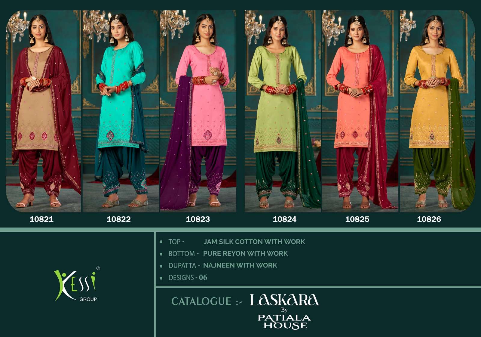 Laskara By Kessi Fabrics 18021 To 18026 Series Beautiful Stylish Festive Suits Fancy Colorful Casual Wear & Ethnic Wear & Ready To Wear Jam Silk Cotton Embroidered Dresses At Wholesale Price