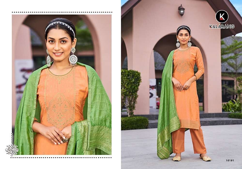 Durva By Kalarang 10191 To 10194 Series Beautiful Indian Suits Colorful Stylish Fancy Casual Wear & Ethnic Wear Pure Muslin Dola Dresses At Wholesale Price