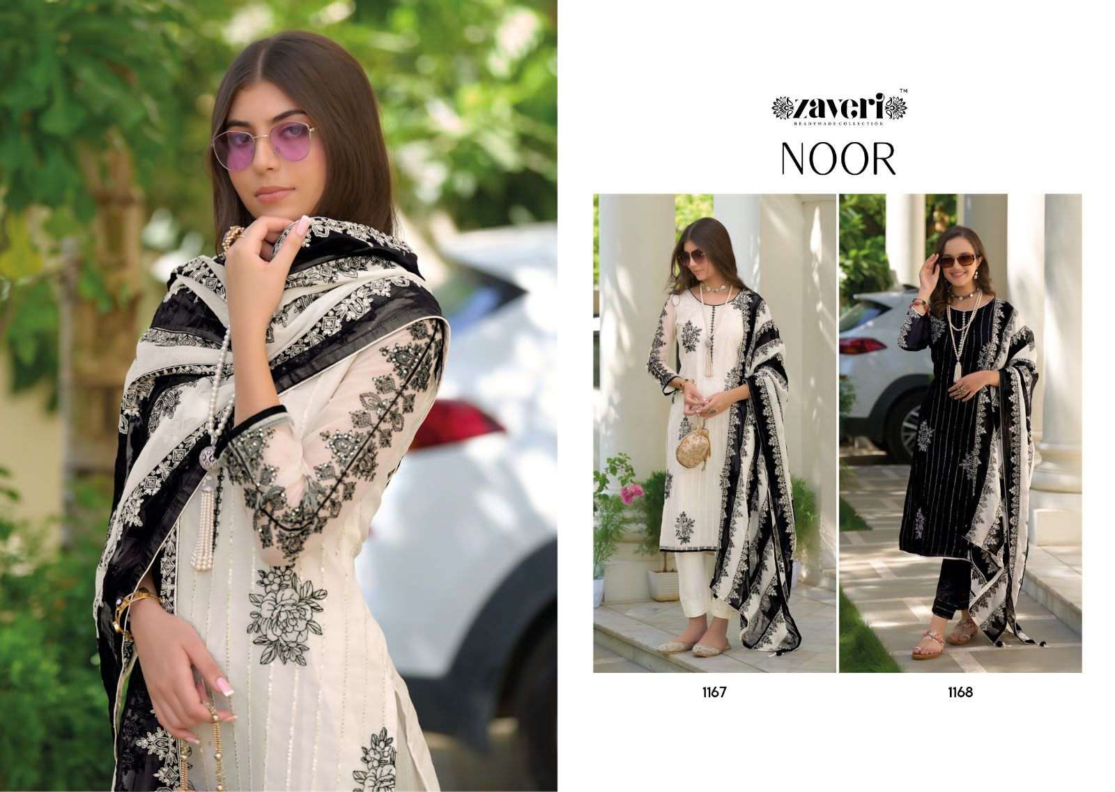 Noor By Zaveri 1167 To 1168 Series Pakistani Suits Beautiful Fancy Colorful Stylish Party Wear & Occasional Wear Organza Embroidered Dresses At Wholesale Price