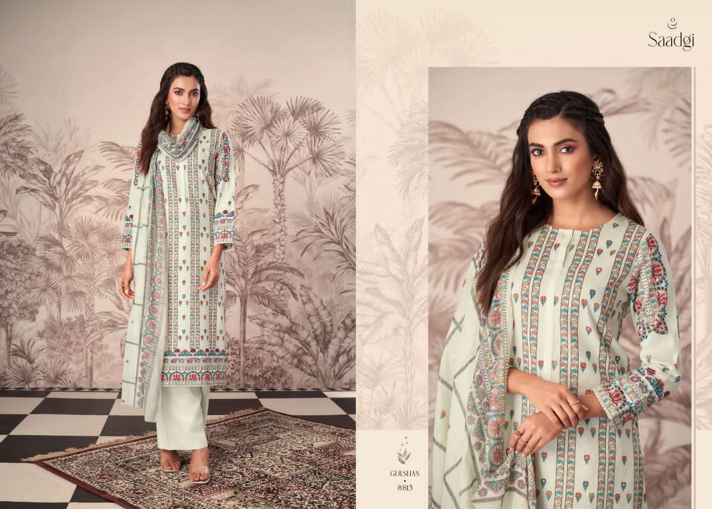 Gulshan By Saadgi Beautiful Stylish Festive Suits Fancy Colorful Casual Wear & Ethnic Wear & Ready To Wear Pure Cotton Print Dresses At Wholesale Price