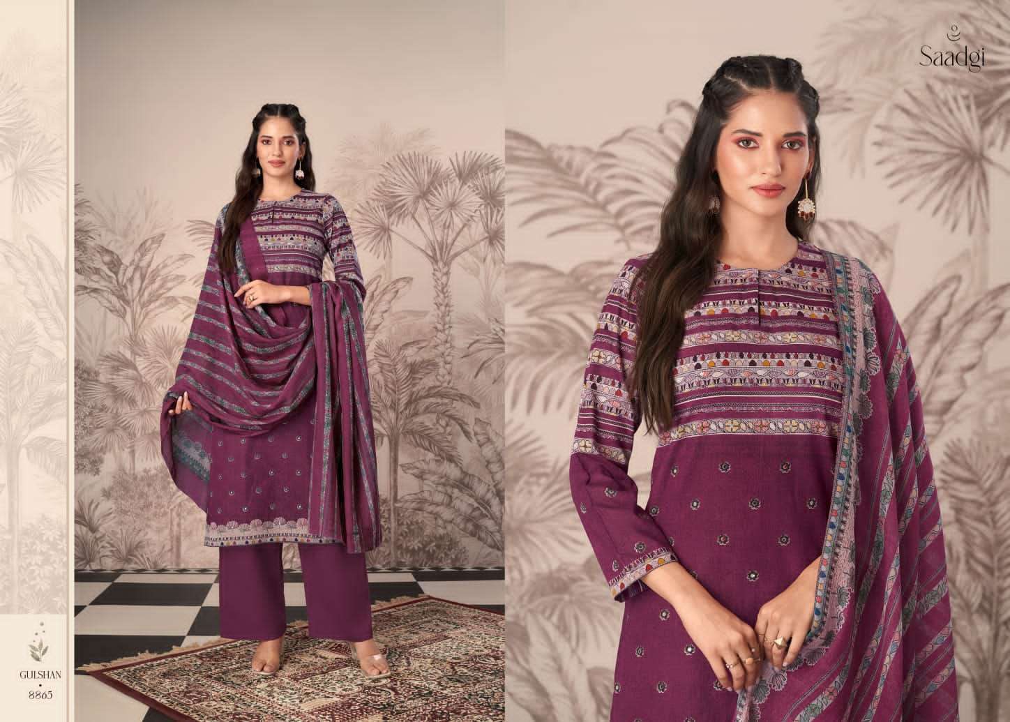 Gulshan By Saadgi Beautiful Stylish Festive Suits Fancy Colorful Casual Wear & Ethnic Wear & Ready To Wear Pure Cotton Print Dresses At Wholesale Price