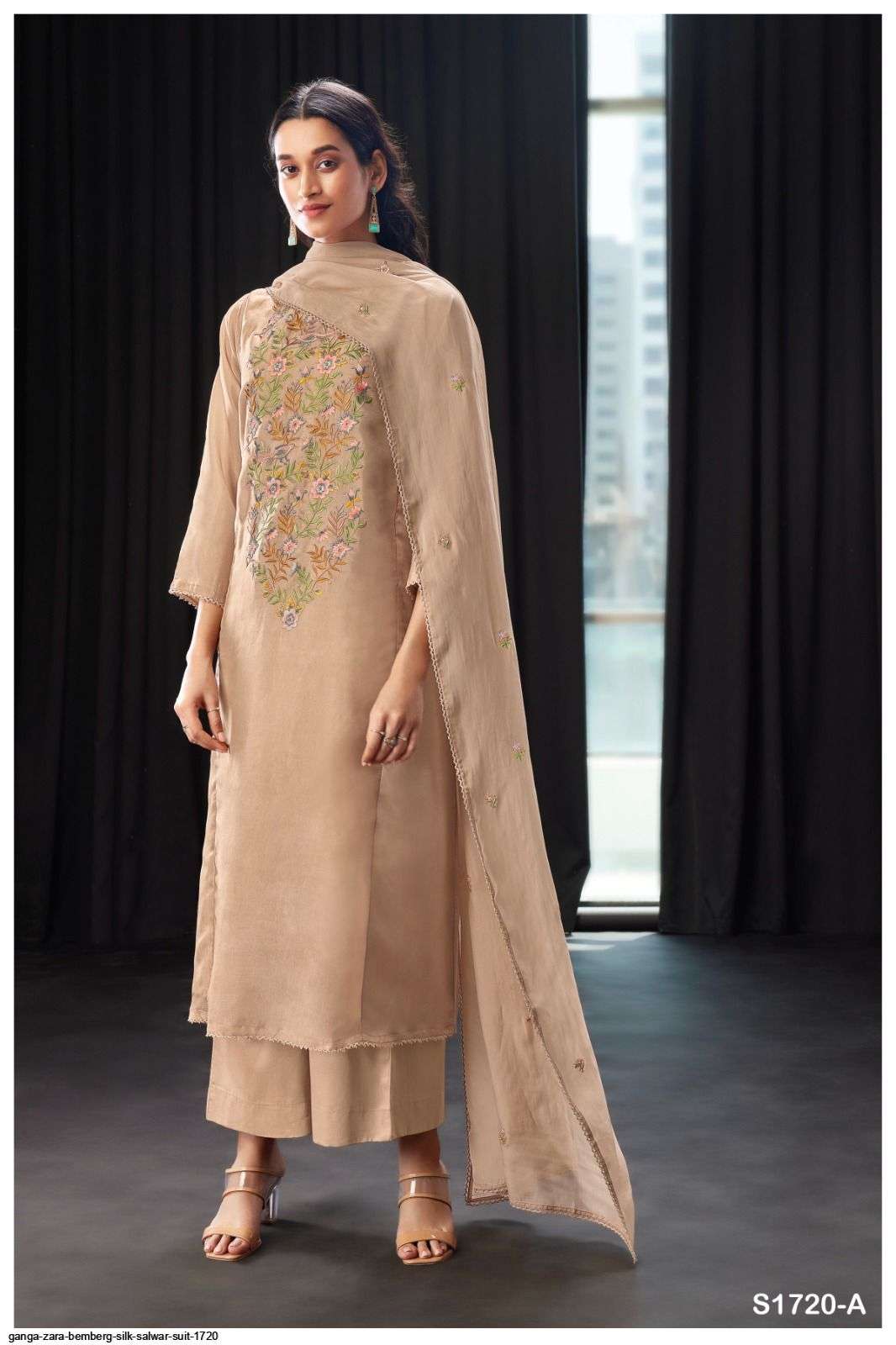 Zara-1720 By Ganga Fashion 1720-A To 1720-B Series Beautiful Stylish Festive Suits Fancy Colorful Casual Wear & Ethnic Wear & Ready To Wear Bemberg Silk Print Dresses At Wholesale Price