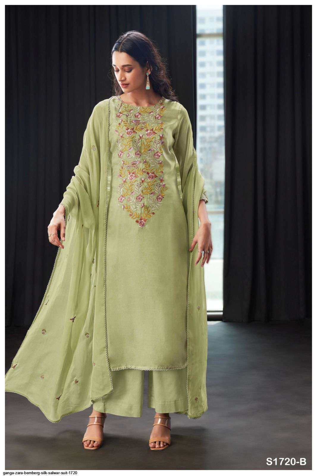 Zara-1720 By Ganga Fashion 1720-A To 1720-B Series Beautiful Stylish Festive Suits Fancy Colorful Casual Wear & Ethnic Wear & Ready To Wear Bemberg Silk Print Dresses At Wholesale Price