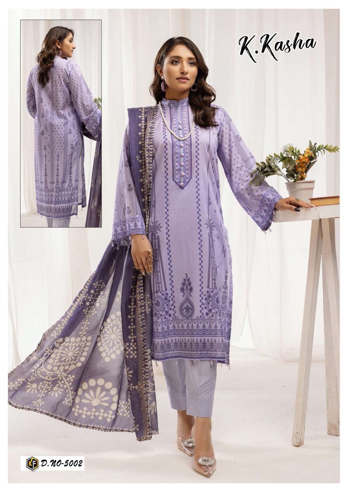 K.Kasha Vol-5 By Keval Fab 5001 To 5006 Series Designer Festive Suits Beautiful Stylish Fancy Colorful Party Wear & Occasional Wear Pure Cotton Print Dresses At Wholesale Price