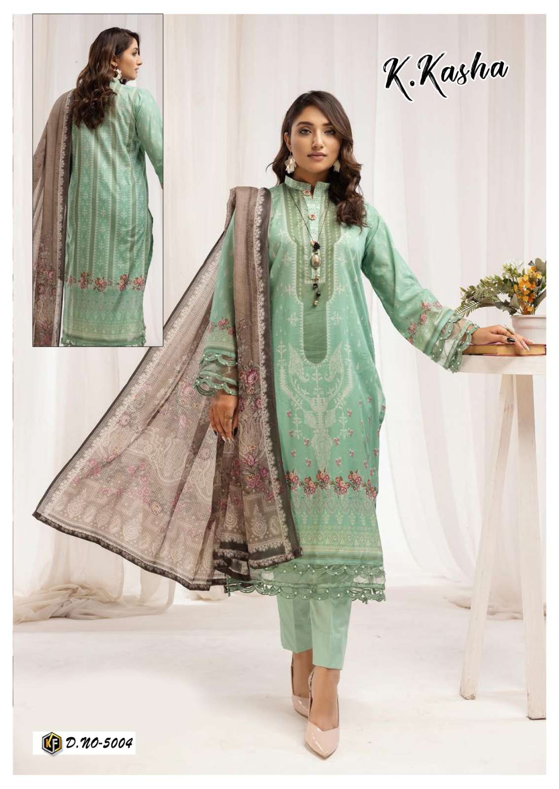 K.Kasha Vol-5 By Keval Fab 5001 To 5006 Series Designer Festive Suits Beautiful Stylish Fancy Colorful Party Wear & Occasional Wear Pure Cotton Print Dresses At Wholesale Price