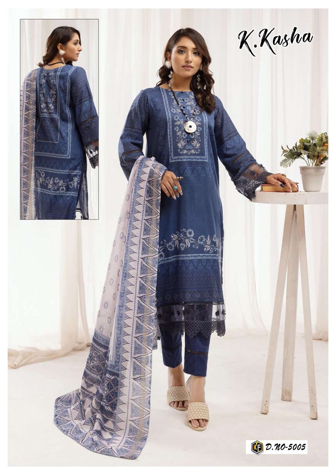 K.Kasha Vol-5 By Keval Fab 5001 To 5006 Series Designer Festive Suits Beautiful Stylish Fancy Colorful Party Wear & Occasional Wear Pure Cotton Print Dresses At Wholesale Price