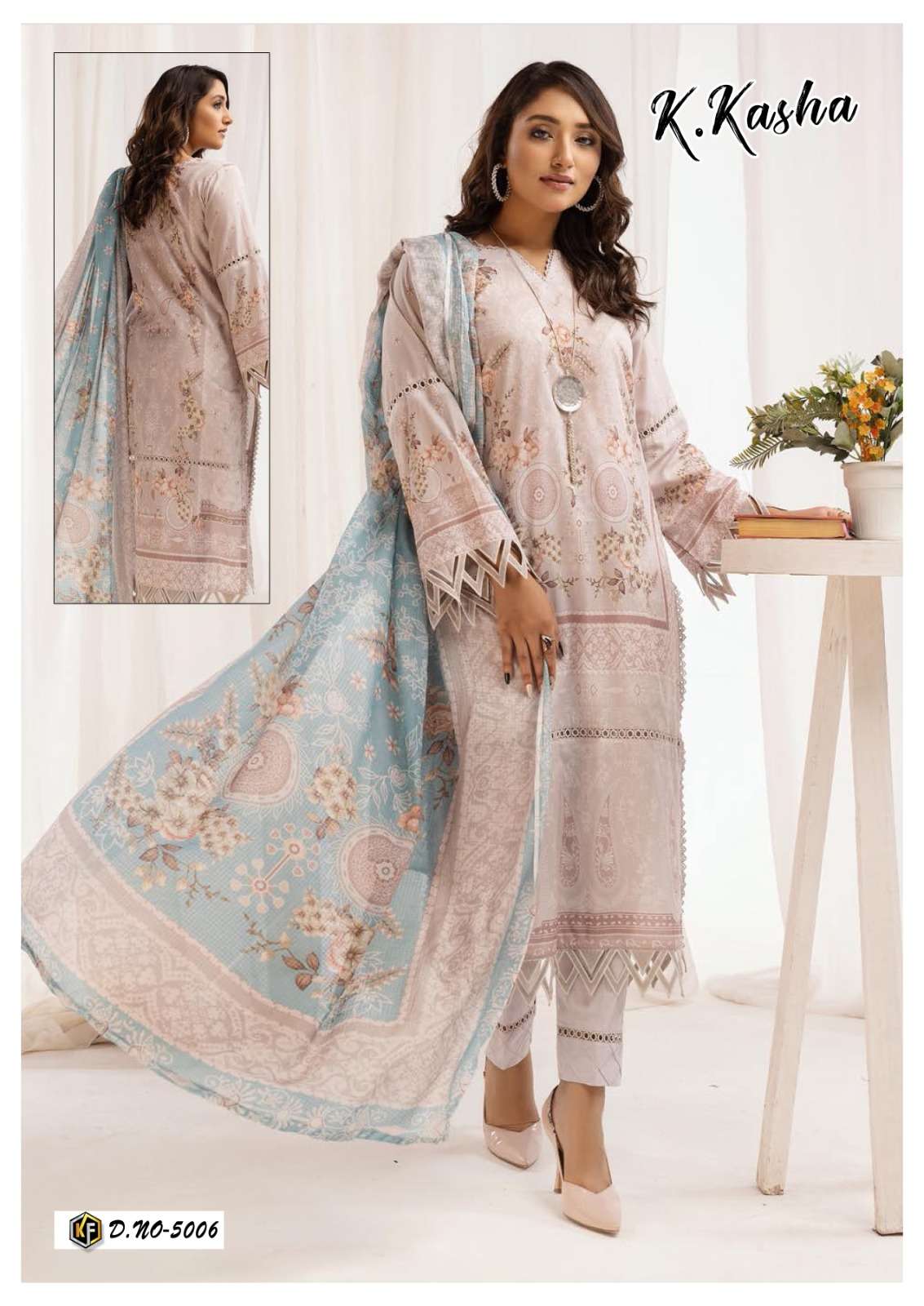 K.Kasha Vol-5 By Keval Fab 5001 To 5006 Series Designer Festive Suits Beautiful Stylish Fancy Colorful Party Wear & Occasional Wear Pure Cotton Print Dresses At Wholesale Price