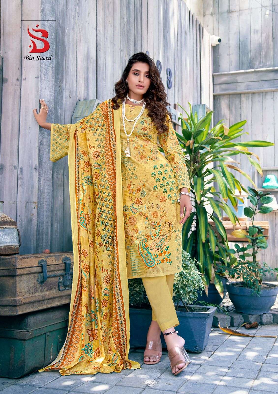 Mahnoor Vol-5 By Bin Saeed 5001 To 5008 Series Designer Festive Suits Beautiful Stylish Fancy Colorful Party Wear & Occasional Wear Pure Lawn Print Dresses At Wholesale Price