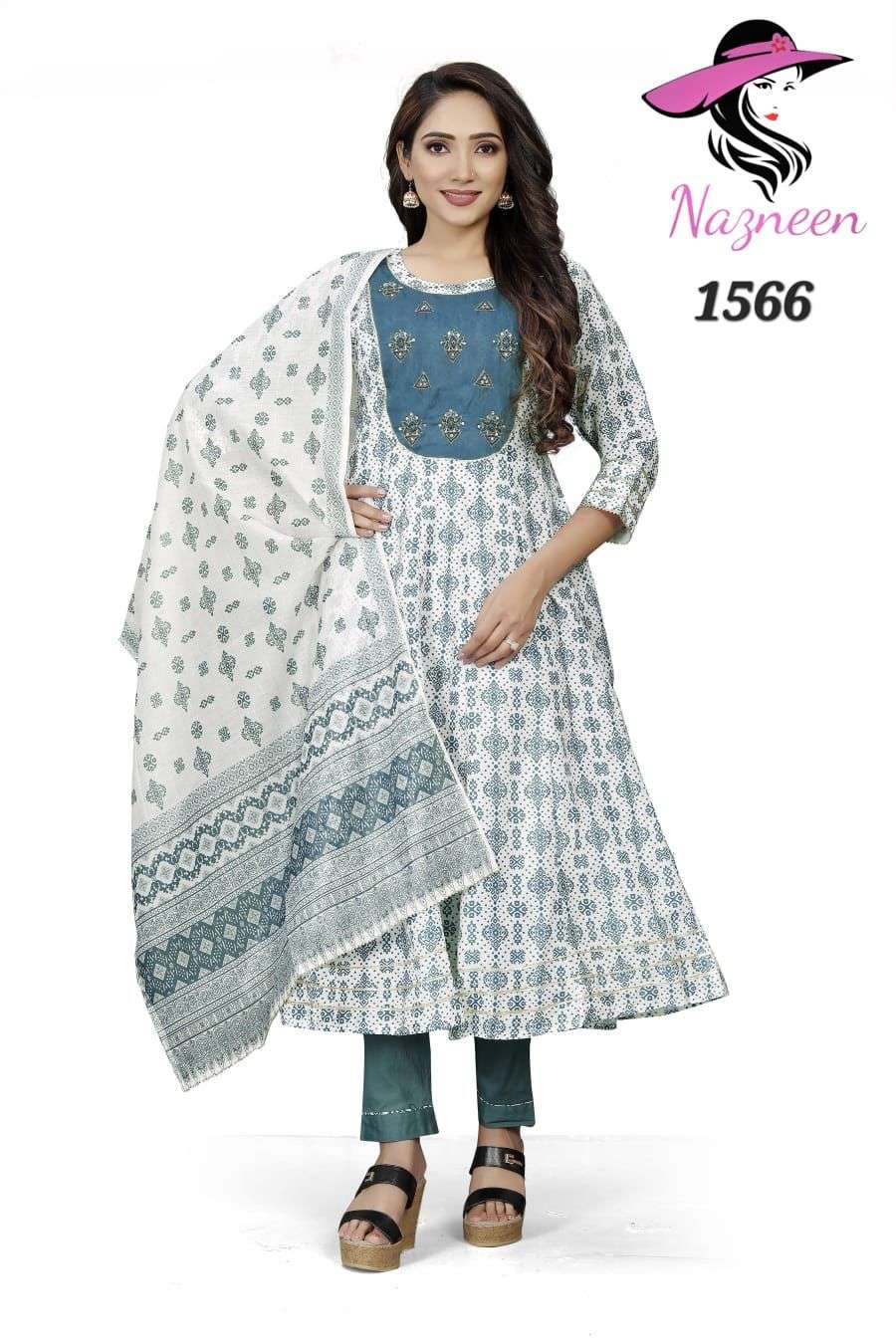 Desi Look Vol-2 By Nazneen 1565 To 1568 Series Designer Festive Anarkali Suits Collection Beautiful Stylish Fancy Colorful Party Wear & Occasional Wear Muslin Cotton Dresses At Wholesale Price