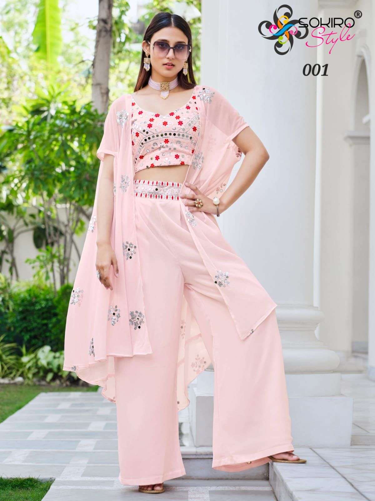 Masakali By Sokiro Style 001 To 004 Series Beautiful Stylish Fancy Colorful Casual Wear & Ethnic Wear Georgette Tops With Bottom At Wholesale Price