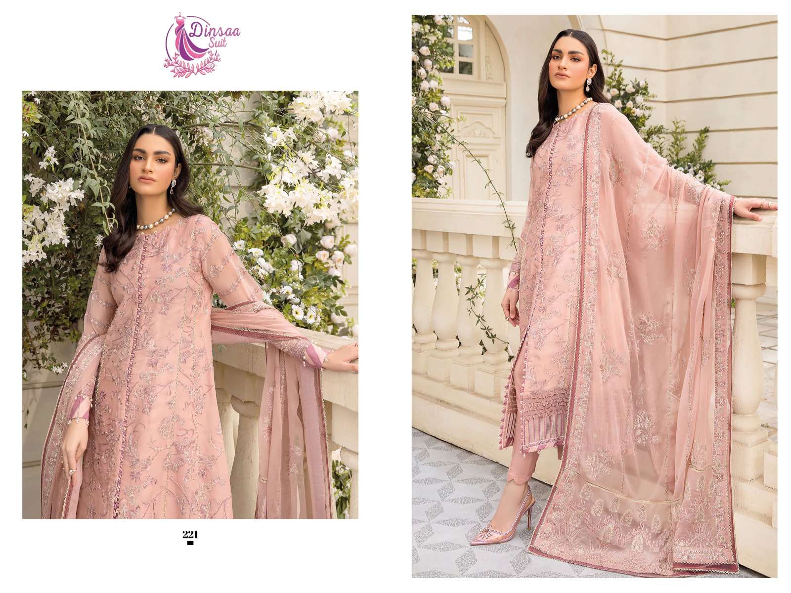 Ramsha Hit Vol-4 By Dinsaa Suits Pakistani Suits Beautiful Fancy Colorful Stylish Party Wear & Occasional Wear Faux Georgette With Embroidery Dresses At Wholesale Price