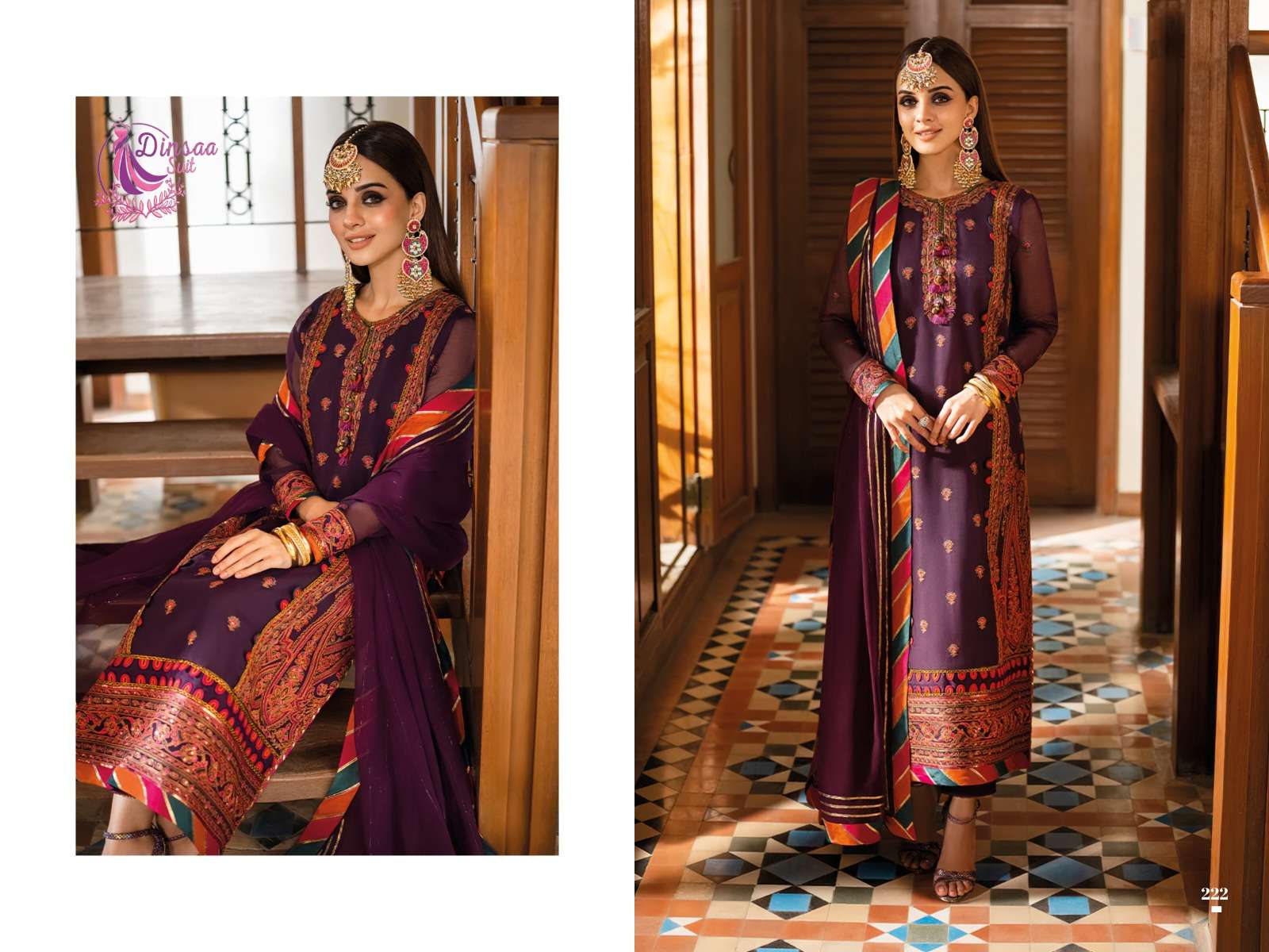 Ramsha Hit Vol-4 By Dinsaa Suits Pakistani Suits Beautiful Fancy Colorful Stylish Party Wear & Occasional Wear Faux Georgette With Embroidery Dresses At Wholesale Price