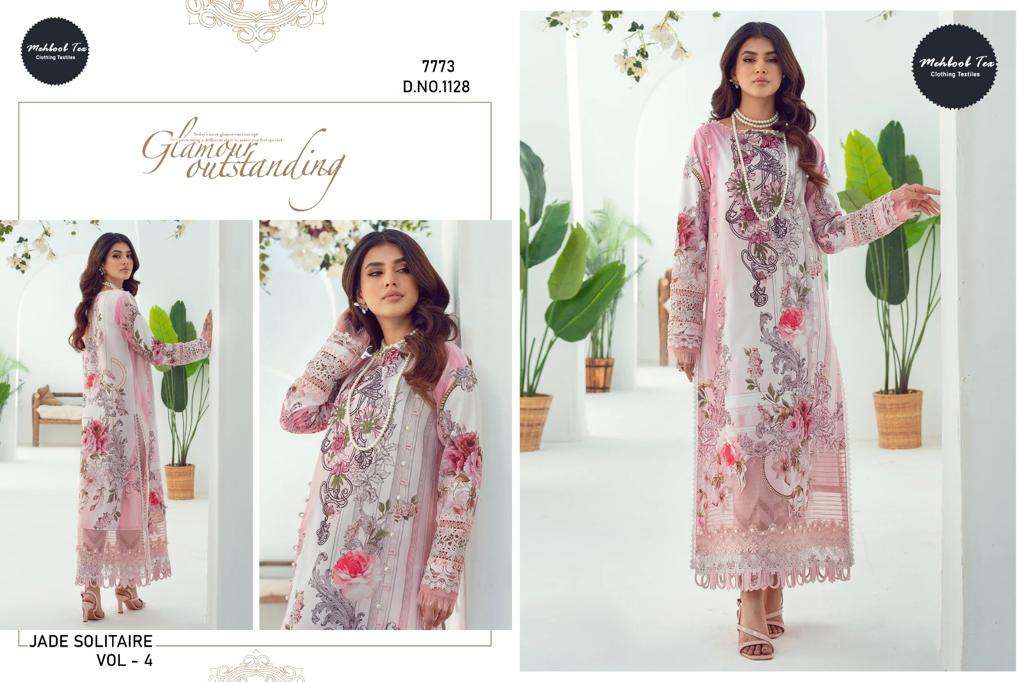 Jade Solitaire Vol-4 By Mehboob Tex 1128 To 1129 Series Pakistani Suits Beautiful Fancy Colorful Stylish Party Wear & Occasional Wear Pure Cotton Embroidery Dresses At Wholesale Price