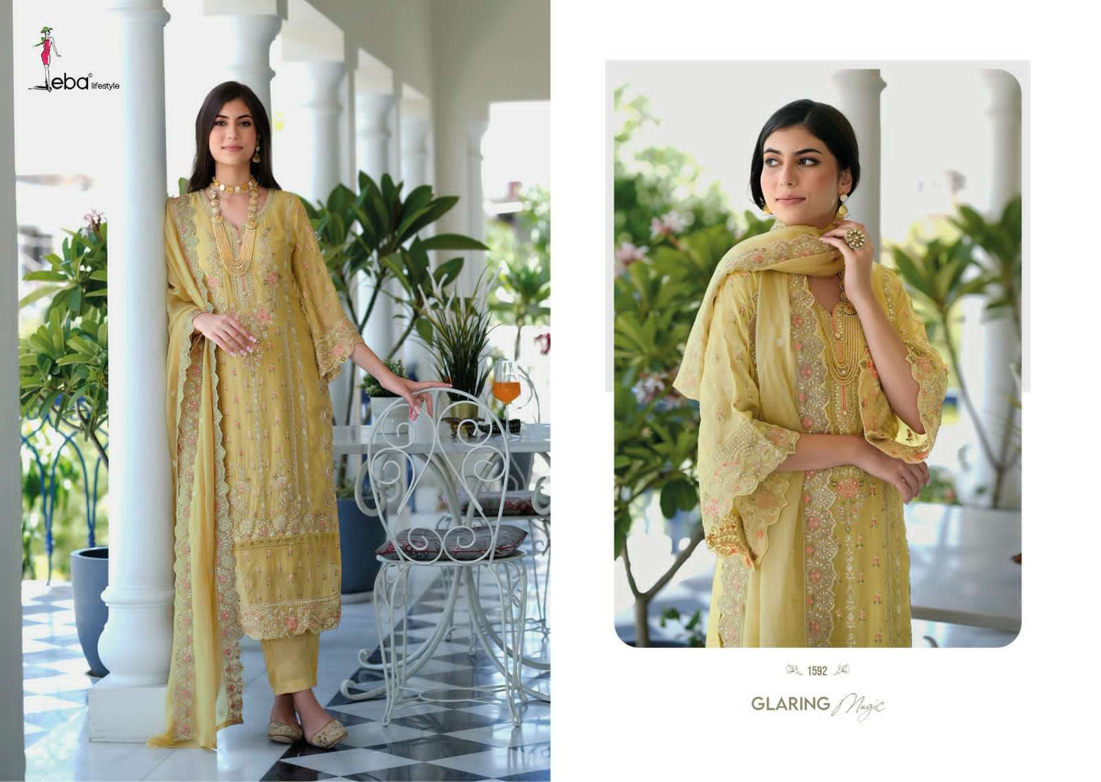 Aanaya By Eba Lifestyle 1592 To 1595 Series Designer Festive Suits Beautiful Fancy Stylish Colorful Party Wear & Occasional Wear Soft Organza Dresses At Wholesale Price