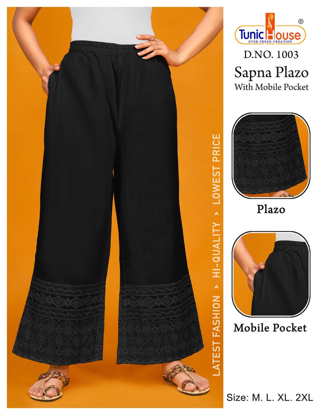 Sapna Plazo 1003 Series By Tunic House 1003 To 1007 Series Stylish Fancy Beautiful Colorful Casual Wear & Ethnic Wear Cotton Palazzo At Wholesale Price