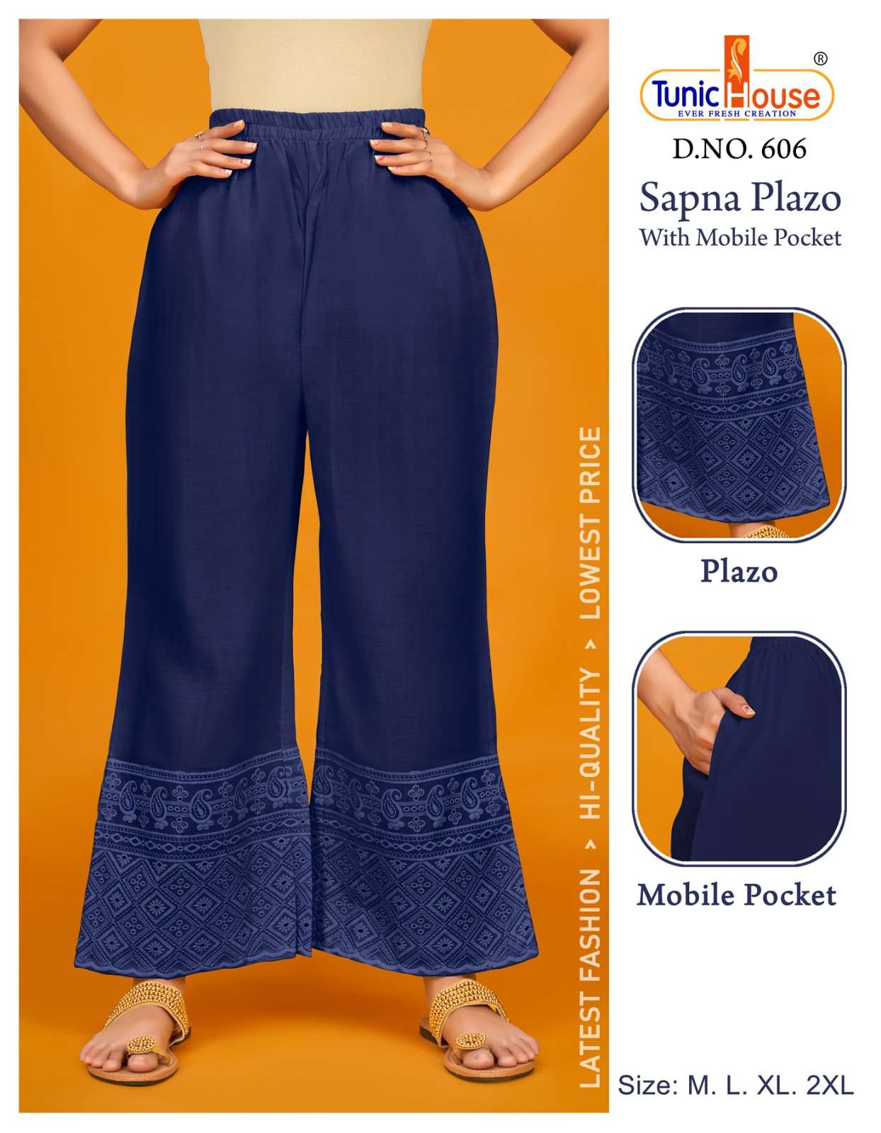 Sapna Plazo 603 Series By Tunic House 603 To 607 Series Stylish Fancy Beautiful Colorful Casual Wear & Ethnic Wear Cotton Palazzo At Wholesale Price