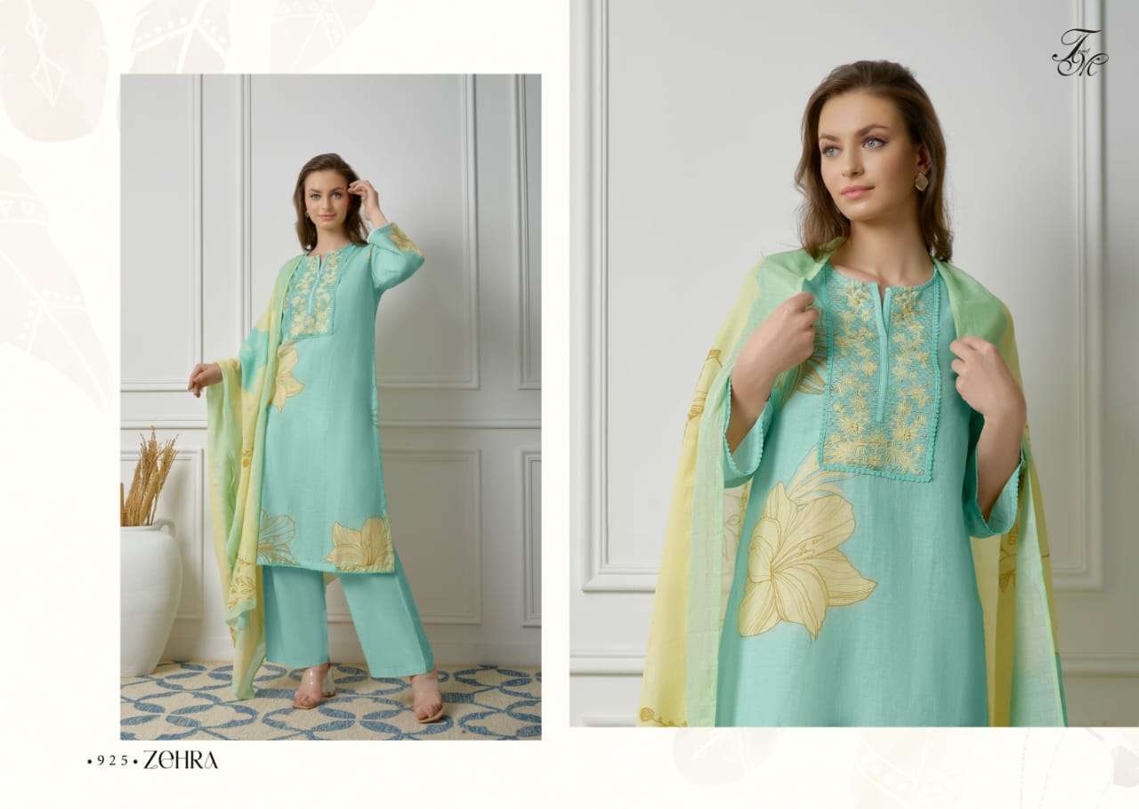 Zehra By T And M Designer Studio Beautiful Stylish Festive Suits Fancy Colorful Casual Wear & Ethnic Wear & Ready To Wear Pure Linen Dresses At Wholesale Price