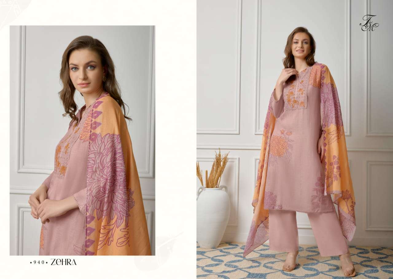 Zehra By T And M Designer Studio Beautiful Stylish Festive Suits Fancy Colorful Casual Wear & Ethnic Wear & Ready To Wear Pure Linen Dresses At Wholesale Price