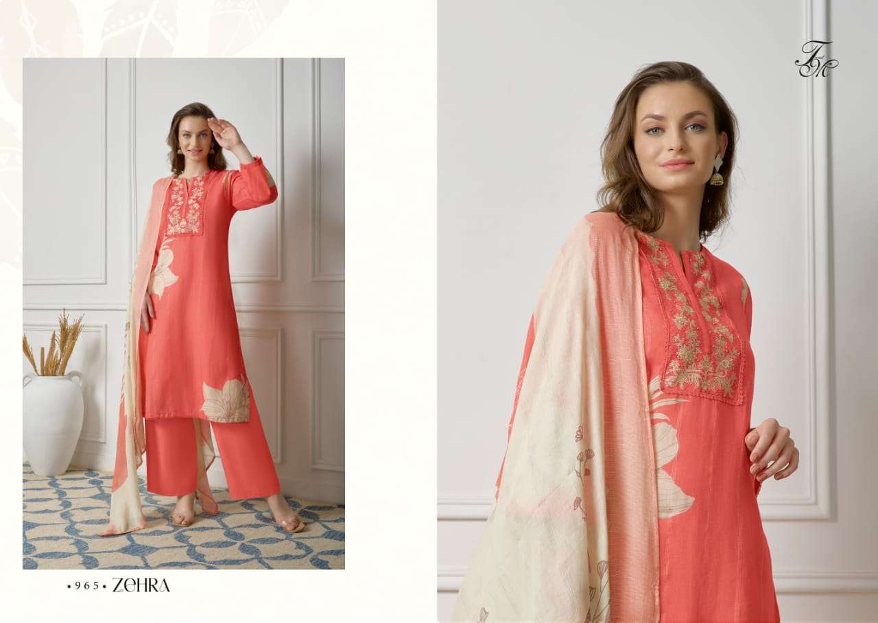 Zehra By T And M Designer Studio Beautiful Stylish Festive Suits Fancy Colorful Casual Wear & Ethnic Wear & Ready To Wear Pure Linen Dresses At Wholesale Price