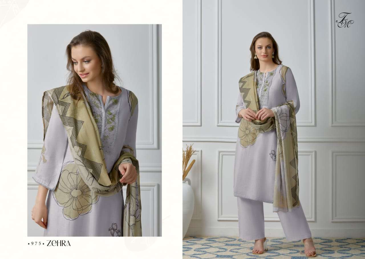 Zehra By T And M Designer Studio Beautiful Stylish Festive Suits Fancy Colorful Casual Wear & Ethnic Wear & Ready To Wear Pure Linen Dresses At Wholesale Price