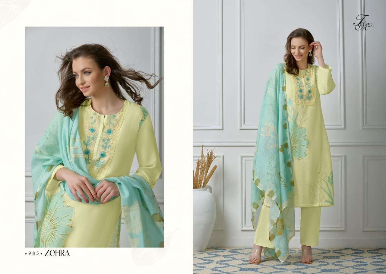 Zehra By T And M Designer Studio Beautiful Stylish Festive Suits Fancy Colorful Casual Wear & Ethnic Wear & Ready To Wear Pure Linen Dresses At Wholesale Price