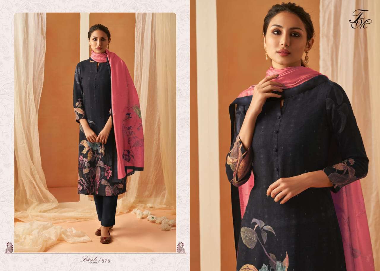 Black Queen By T And M Designer Studio Beautiful Stylish Festive Suits Fancy Colorful Casual Wear & Ethnic Wear & Ready To Wear Muslin Silk Dresses At Wholesale Price