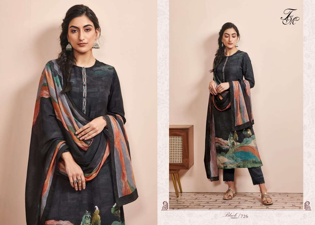 Black Queen By T And M Designer Studio Beautiful Stylish Festive Suits Fancy Colorful Casual Wear & Ethnic Wear & Ready To Wear Muslin Silk Dresses At Wholesale Price