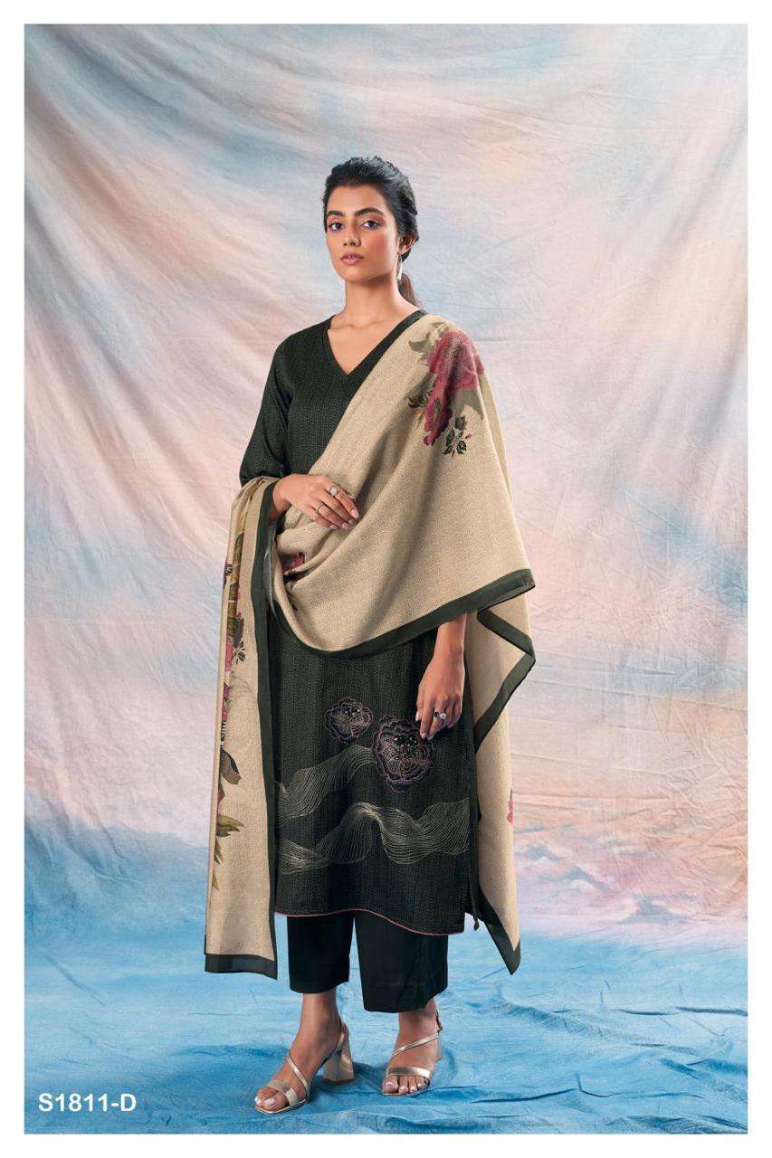 Raquel-1811 By Ganga Fashion 1811-A To 1811-D Series Beautiful Stylish Festive Suits Fancy Colorful Casual Wear & Ethnic Wear & Ready To Wear Cotton Silk Dresses At Wholesale Price