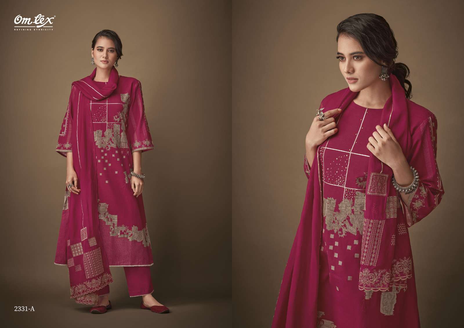 Kalpi Vol-2 By Om Tex 2331-A To 2331-D Series Beautiful Stylish Festive Suits Fancy Colorful Casual Wear & Ethnic Wear & Ready To Wear Cotton Linen Dresses At Wholesale Price