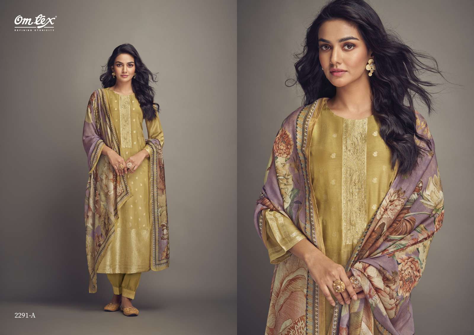 Aamod Vol-6 By Om Tex 2291-A To 2291-D Series Beautiful Stylish Festive Suits Fancy Colorful Casual Wear & Ethnic Wear & Ready To Wear Muslin Jacquard Dresses At Wholesale Price