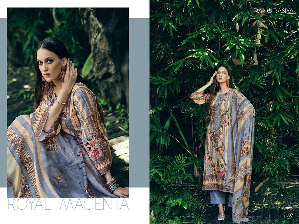 Florence By Rang Rasiya 501 To 508 Series Beautiful Stylish Festive Suits Fancy Colorful Casual Wear & Ethnic Wear & Ready To Wear Pure Lawn Cotton Dresses At Wholesale Price
