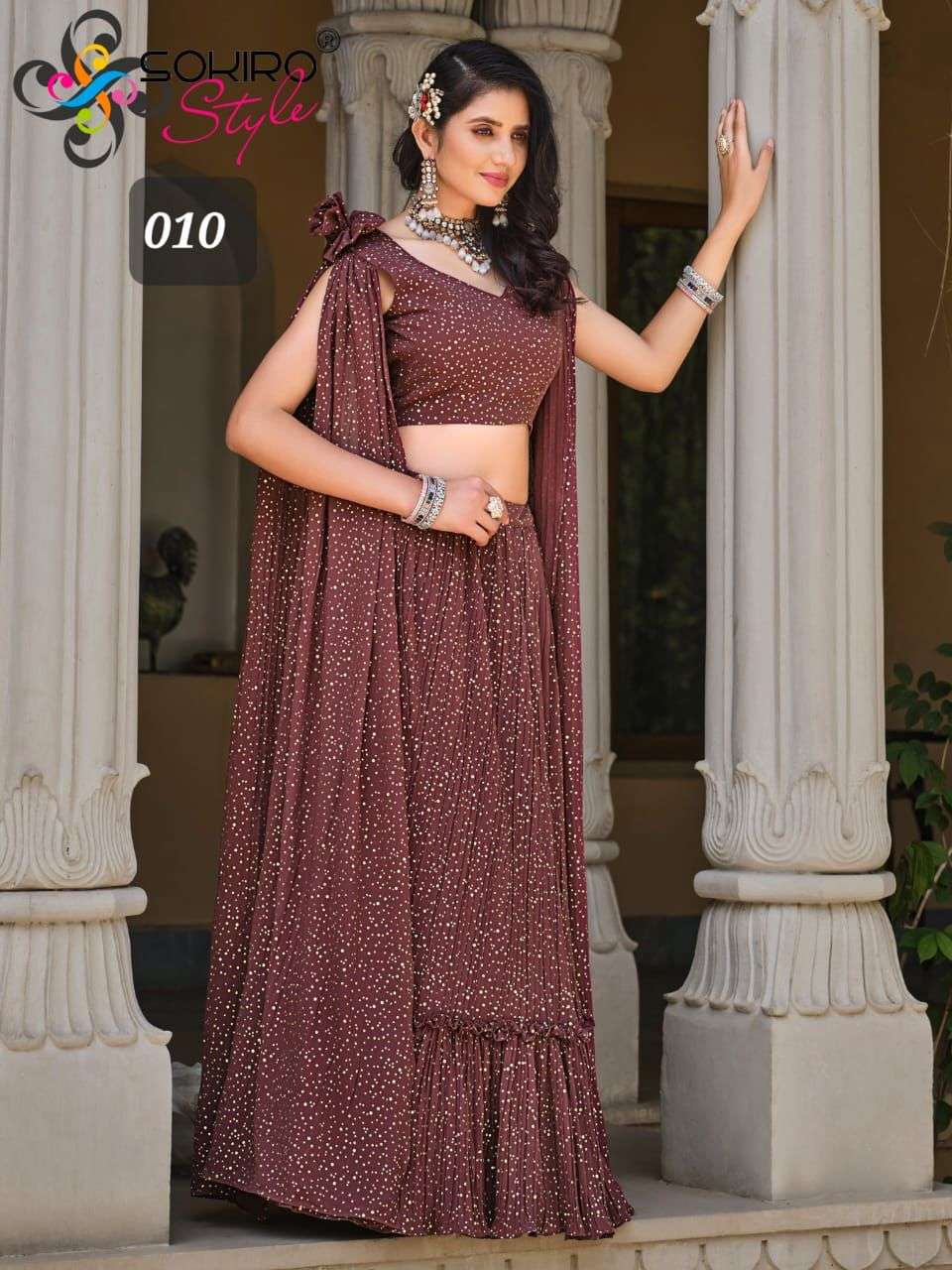 Zoya By Sokiro Style 005 To 010 Series Bridal Wear Collection Beautiful Stylish Colorful Fancy Party Wear & Occasional Wear Georgette Lehengas At Wholesale Price