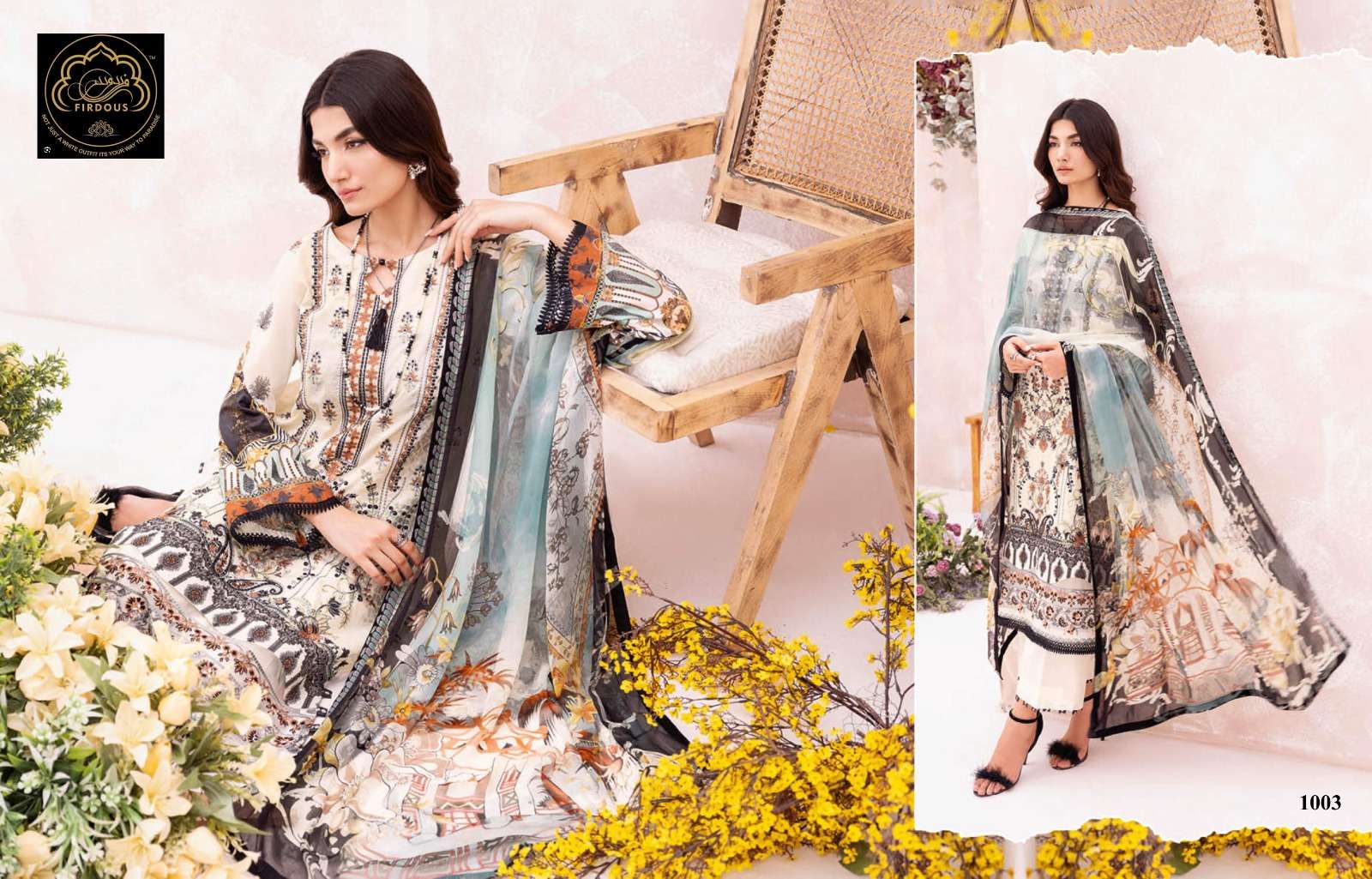 Mashaal By Firdous 1001 To 1008 Series Pakistani Suits Beautiful Fancy Colorful Stylish Party Wear & Occasional Wear Pure Cotton With Embroidery Dresses At Wholesale Price