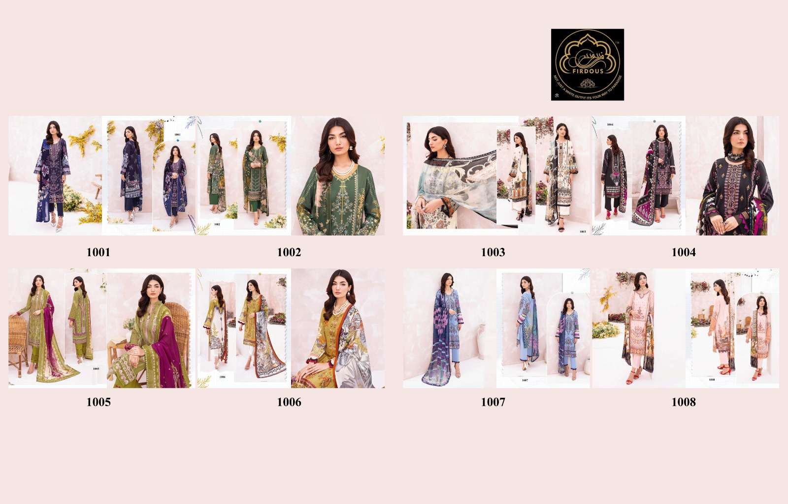 Mashaal By Firdous 1001 To 1008 Series Pakistani Suits Beautiful Fancy Colorful Stylish Party Wear & Occasional Wear Pure Cotton With Embroidery Dresses At Wholesale Price