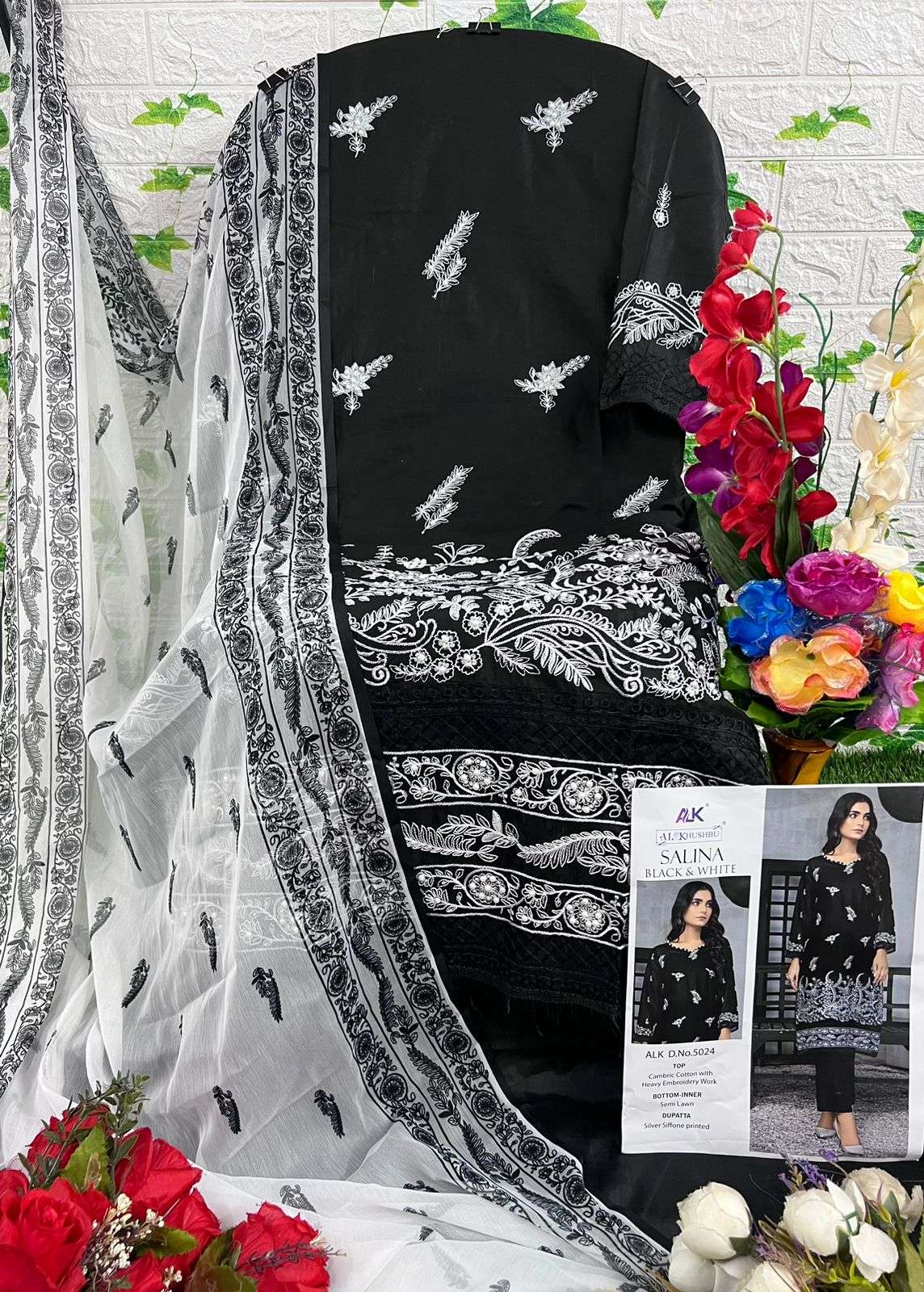 Salina By Al Khushbu 5023 To 5025 Series Beautiful Pakistani Suits Stylish Fancy Colorful Casual Wear & Ethnic Wear Cambric Cotton Embroidery Dresses At Wholesale Price
