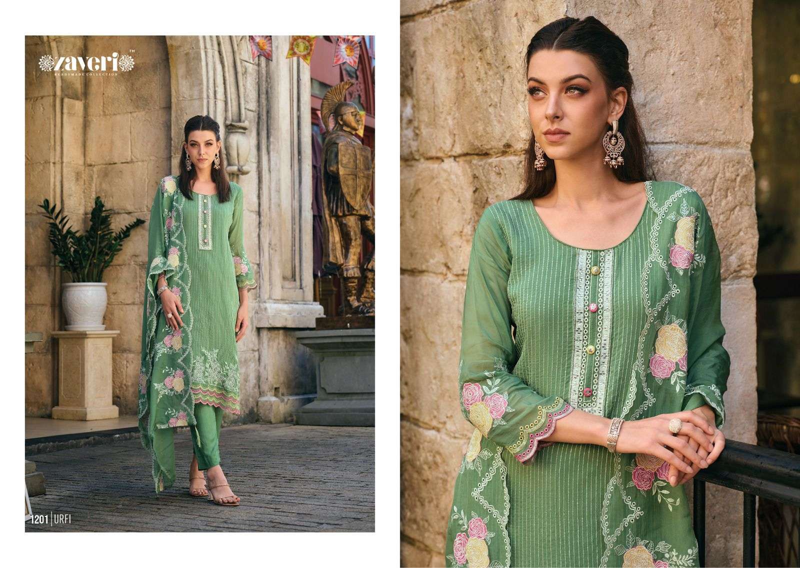 Urfi By Zaveri 1201 To 1204 Series Beautiful Festive Suits Stylish Fancy Colorful Casual Wear & Ethnic Wear Soft Organza Embroidery Dresses At Wholesale Price