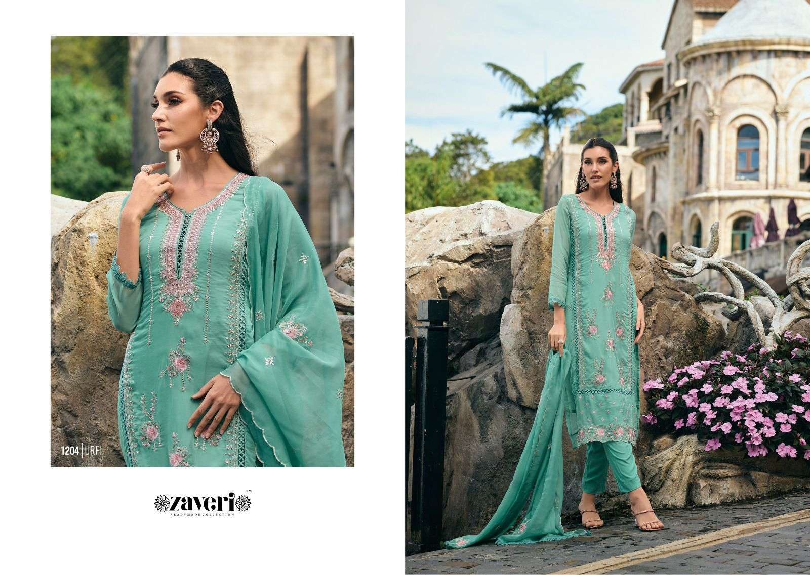 Urfi By Zaveri 1201 To 1204 Series Beautiful Festive Suits Stylish Fancy Colorful Casual Wear & Ethnic Wear Soft Organza Embroidery Dresses At Wholesale Price