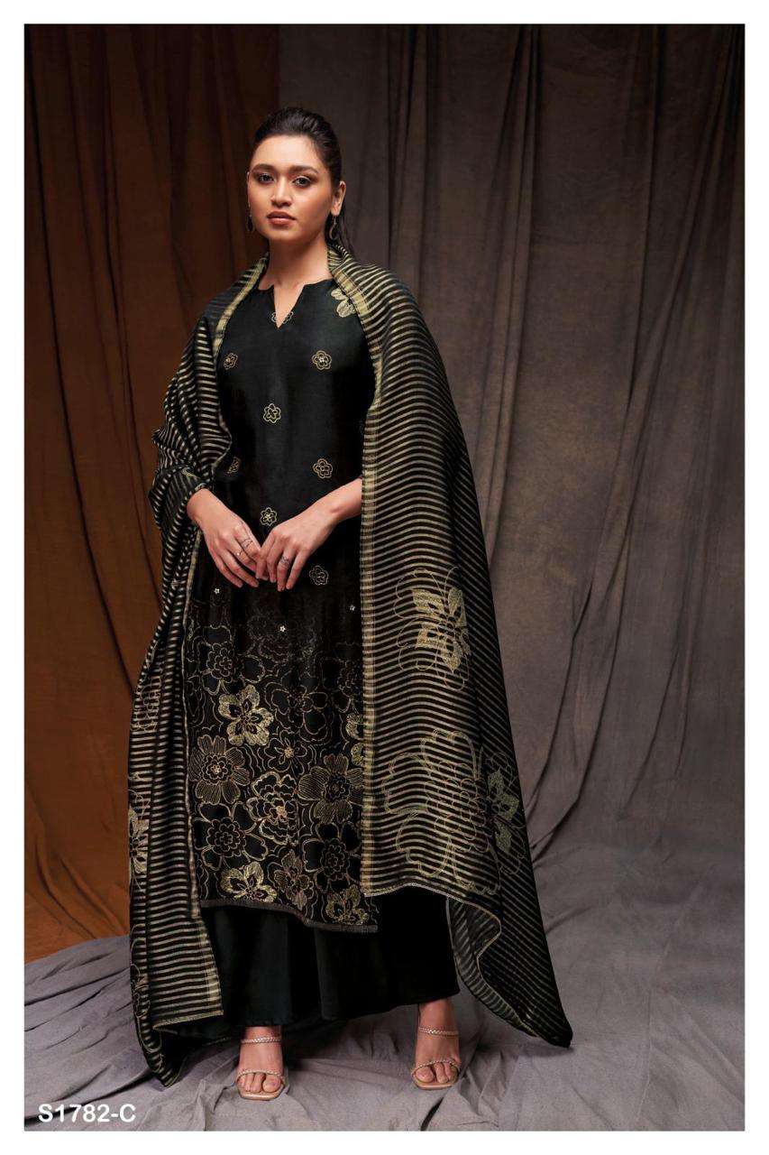 Lara-1782 By Ganga Fashion 1782-A To 1782-D Series Beautiful Stylish Festive Suits Fancy Colorful Casual Wear & Ethnic Wear & Ready To Wear Bemberg Silk Dresses At Wholesale Price