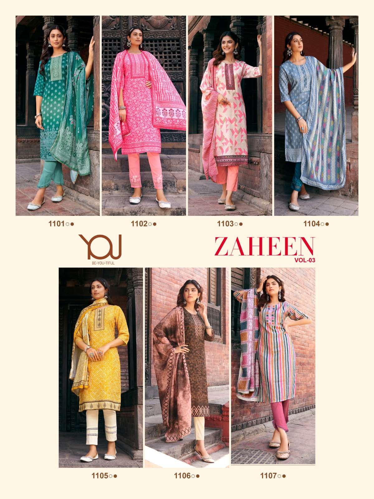 Zaheen Vol-3 By You 1101 To 1107 Series Beautiful Festive Suits Stylish Fancy Colorful Casual Wear & Ethnic Wear Chanderi Silk Dresses At Wholesale Price