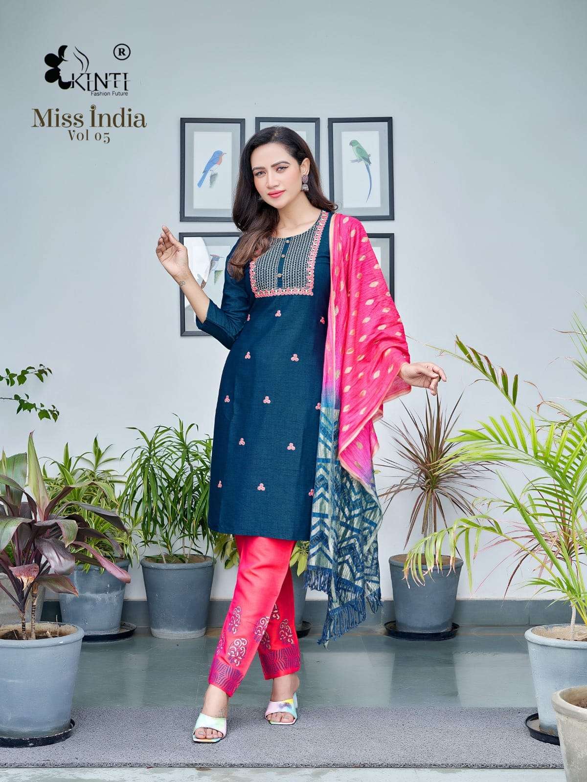 Miss India Vol-5 By Kinti 01 To 08 Series Designer Festive Suits Beautiful Fancy Stylish Colorful Party Wear & Occasional Wear Rayon Embroidered Dresses At Wholesale Price