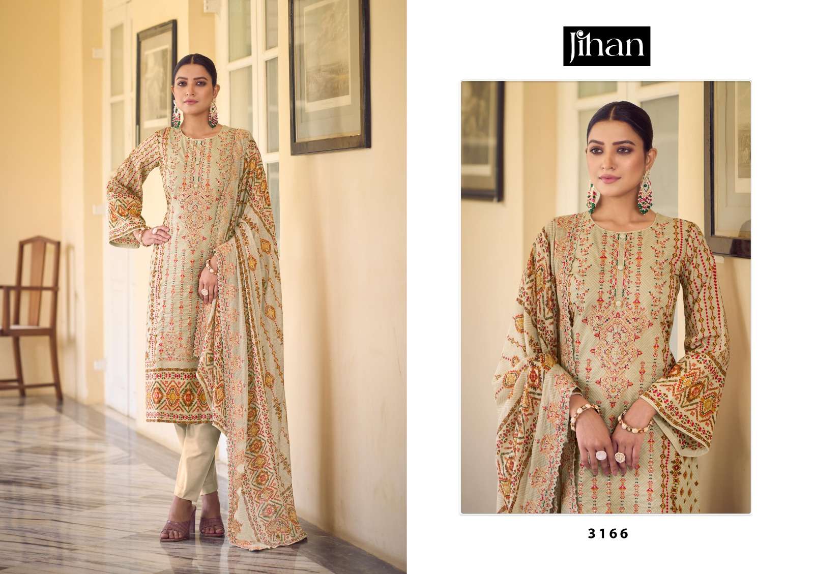 Bin Saeed Vol-3 By Jihan Beautiful Stylish Pakistani Suits Fancy Colorful Casual Wear & Ethnic Wear & Ready To Wear Pure Cambric Printed Dresses At Wholesale Price