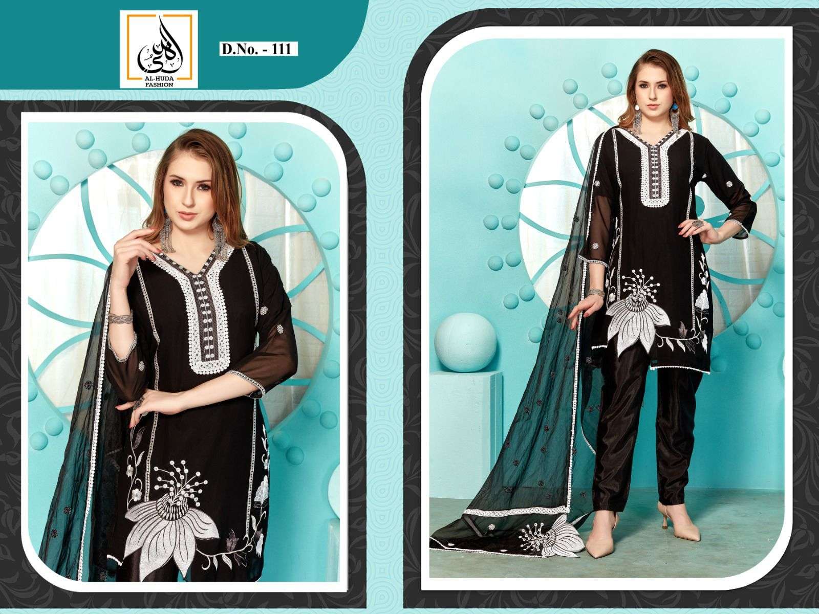 Al-Huda 111 Colours By Al-Huda 111-A To 111-B Series Beautiful Pakistani Suits Colorful Stylish Fancy Casual Wear & Ethnic Wear Pure Georgette Embroidered Dresses At Wholesale Price