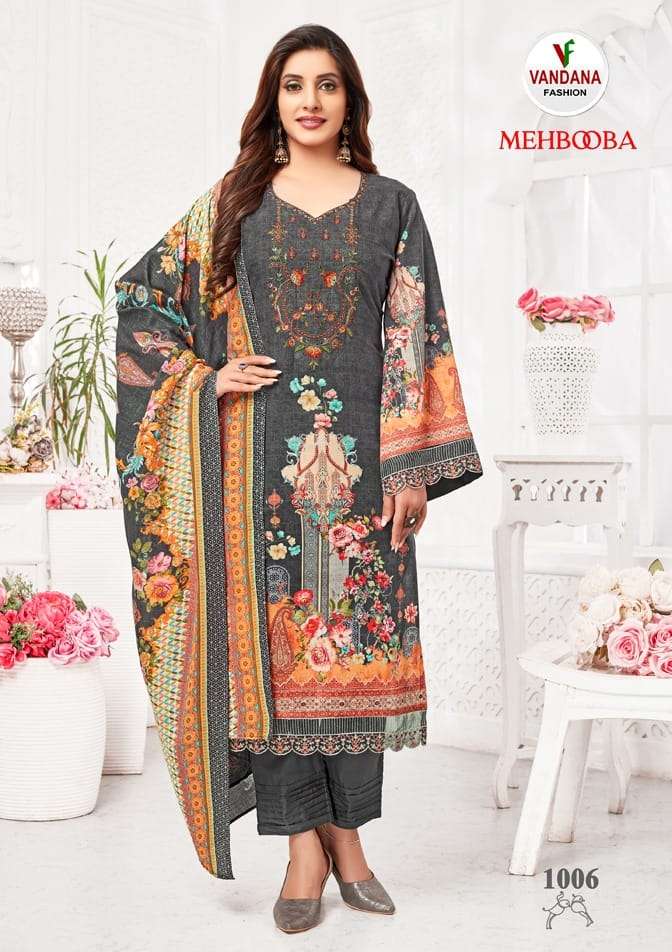 Mehbooba Vol-1 By Vandana Fashion 1001 To 1008 Series Designer Festive Suits Beautiful Fancy Stylish Colorful Party Wear & Occasional Wear Pure Cotton Print Dresses At Wholesale Price